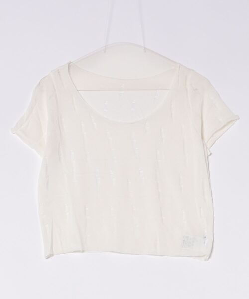 BARRETTA(バレッタ)の「スクープネックシアーTシャツ(Tシャツ/カットソー・レディース・アイボリー/ブラック/ホワイト・FREE)」の7枚目の写真