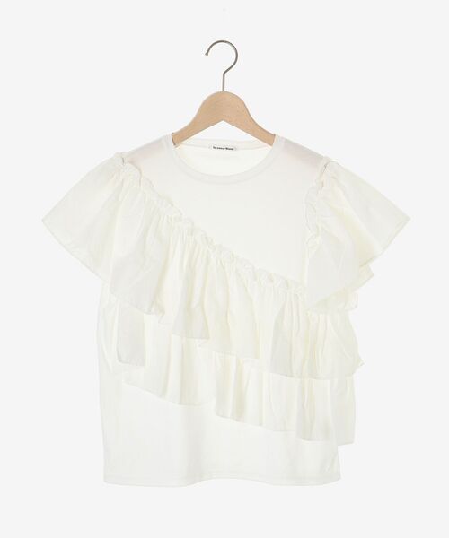 le.coeur blanc（ルクールブラン）の「アシメティアードフリルカットソー（Tシャツ/カットソー・レディース・ブラック/オフホワイト・38）」の3枚目の写真