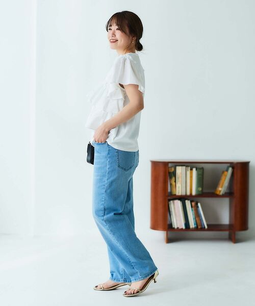 le.coeur blanc（ルクールブラン）の「アシメティアードフリルカットソー（Tシャツ/カットソー・レディース・ブラック/オフホワイト・38）」の10枚目の写真