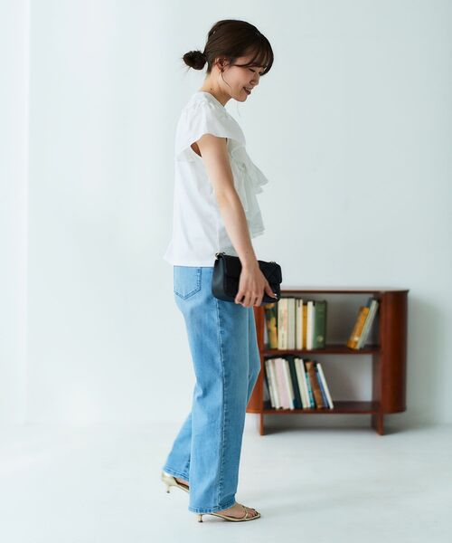 le.coeur blanc（ルクールブラン）の「アシメティアードフリルカットソー（Tシャツ/カットソー・レディース・ブラック/オフホワイト・38）」の11枚目の写真