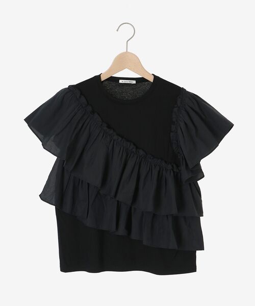 le.coeur blanc（ルクールブラン）の「アシメティアードフリルカットソー（Tシャツ/カットソー・レディース・ブラック/オフホワイト・38）」の14枚目の写真