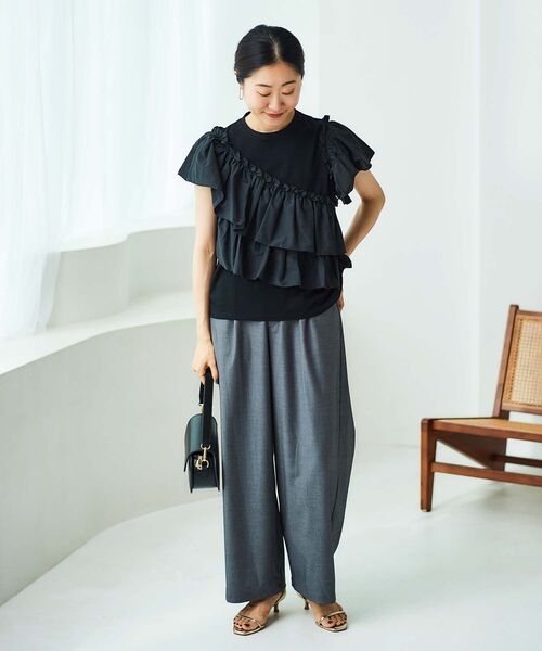 【セール】アシメティアードフリルカットソー（Tシャツ/カットソー）｜le.coeur blanc（ルクールブラン）