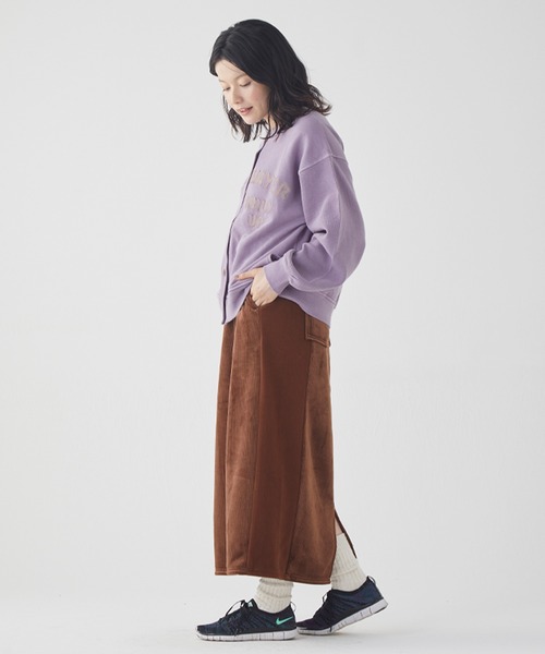 KRIFF MAYER Lady's Collection(クリフメイヤーレディースコレクション)の「ピグメント裏毛カーデ(カーディガン/ボレロ・レディース・ナチュラル/チャコール/ミント/ネイビー/パープル・MEDIUM/LARGE)」の8枚目の写真