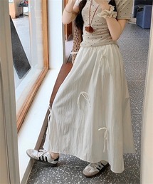 リボンデザインロングスカート