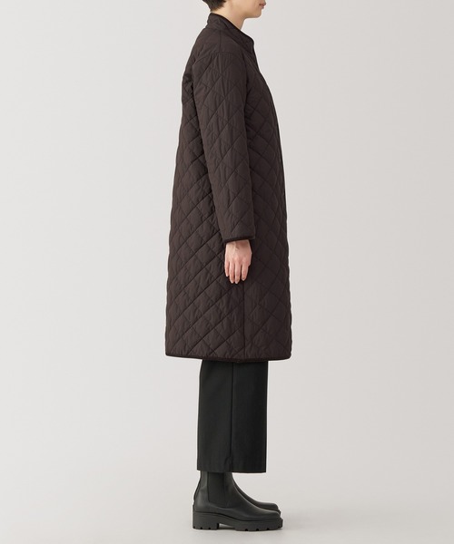 無印良品 洗える中わたキルティングコート 黒 L 婦人 ふんわり中わた キルティングコート | 無印良品