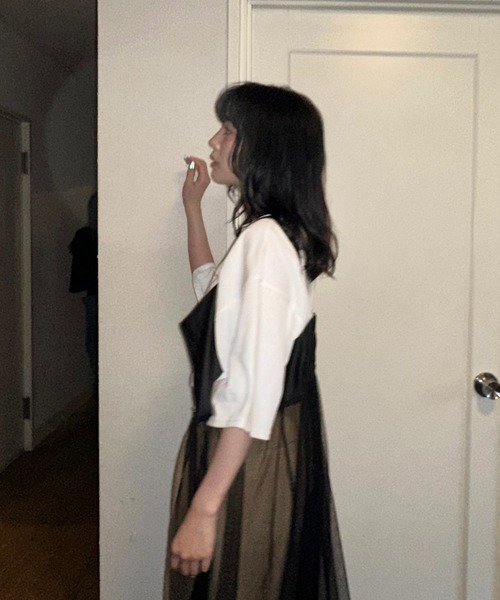 AS KNOW AS plus（アズノゥアズプラス）の「◇ビスチェチュールドッキングキャミワンピース（ワンピース・レディース・ブラック系その他/ブラック系/ブルー系・FREE）」の11枚目の写真