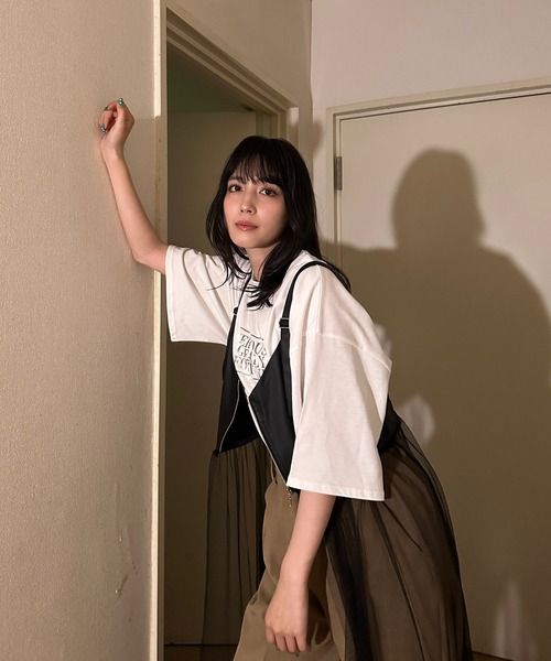 AS KNOW AS plus（アズノゥアズプラス）の「◇ビスチェチュールドッキングキャミワンピース（ワンピース・レディース・ブラック系その他/ブラック系/ブルー系・FREE）」の16枚目の写真