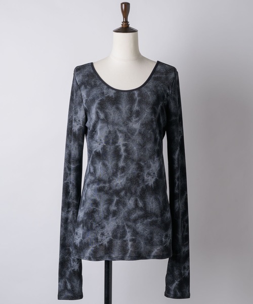 yae(ヤエ)の「2way spark pettern top/2wayスパークパターントップス(Tシャツ/カットソー・レディース・シルバー/ブラック・FREE)」の14枚目の写真