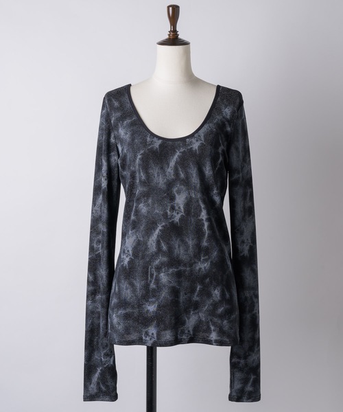 yae(ヤエ)の「2way spark pettern top/2wayスパークパターントップス(Tシャツ/カットソー・レディース・シルバー/ブラック・FREE)」の19枚目の写真
