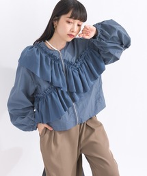 アシメフリルブルゾン