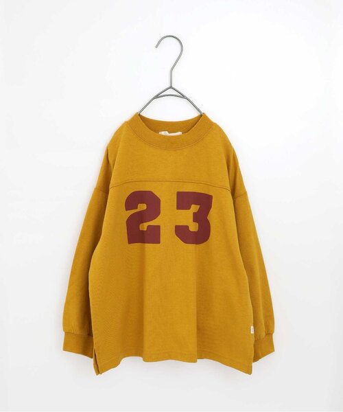 p.premier（ピードットプルミエ）の「フットボール切替長袖Tシャツ（Tシャツ/カットソー・キッズ・ブルー/グレー/オフホワイト/チャコール/イエロー/ブラウン・80/90/100/110/120/130/140）」の6枚目の写真