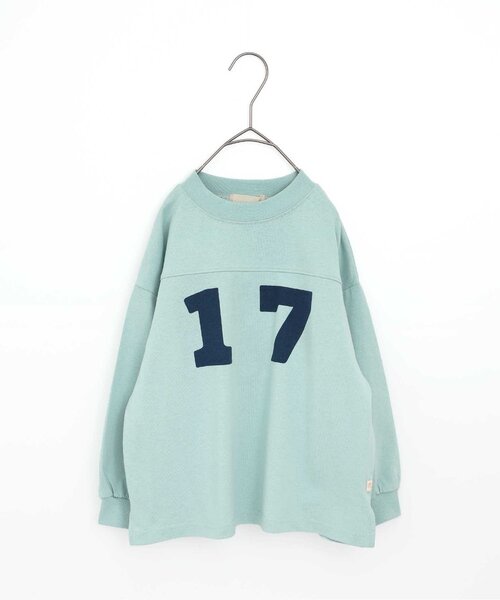 p.premier（ピードットプルミエ）の「フットボール切替長袖Tシャツ（Tシャツ/カットソー・キッズ・ブルー/グレー/オフホワイト/チャコール/イエロー/ブラウン・80/90/100/110/120/130/140）」の5枚目の写真