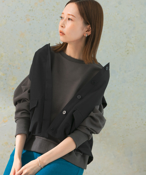 URBAN RESEARCH ROSSO WOMEN（アーバンリサーチ　ロッソ）の「『WEB限定』ワイドフォルムスウェット（Tシャツ/カットソー・レディース・ベージュ/チャコールグレー/ピンク・FREE）」の2枚目の写真