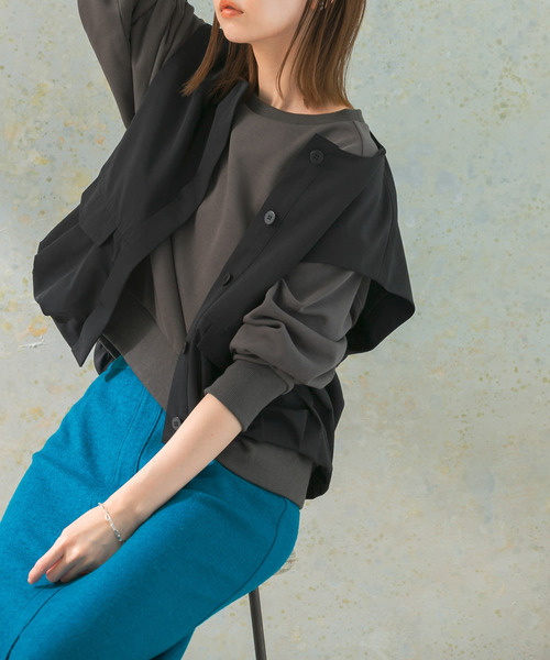 URBAN RESEARCH ROSSO WOMEN（アーバンリサーチ　ロッソ）の「『WEB限定』ワイドフォルムスウェット（Tシャツ/カットソー・レディース・ベージュ/チャコールグレー/ピンク・FREE）」の4枚目の写真