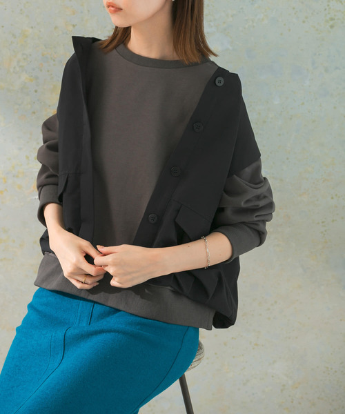 URBAN RESEARCH ROSSO WOMEN（アーバンリサーチ　ロッソ）の「『WEB限定』ワイドフォルムスウェット（Tシャツ/カットソー・レディース・ベージュ/チャコールグレー/ピンク・FREE）」の5枚目の写真