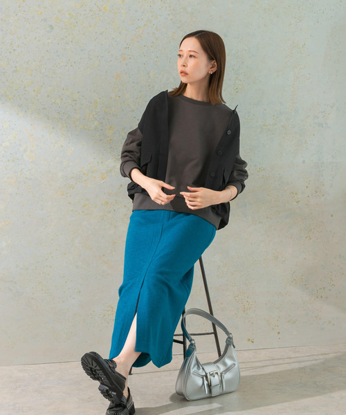 URBAN RESEARCH ROSSO WOMEN（アーバンリサーチ　ロッソ）の「『WEB限定』ワイドフォルムスウェット（Tシャツ/カットソー・レディース・ベージュ/チャコールグレー/ピンク・FREE）」の6枚目の写真