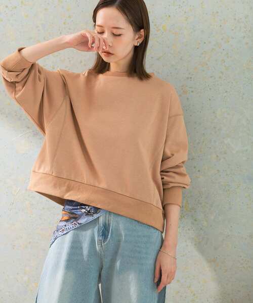 URBAN RESEARCH ROSSO WOMEN（アーバンリサーチ　ロッソ）の「『WEB限定』ワイドフォルムスウェット（Tシャツ/カットソー・レディース・ベージュ/チャコールグレー/ピンク・FREE）」の12枚目の写真