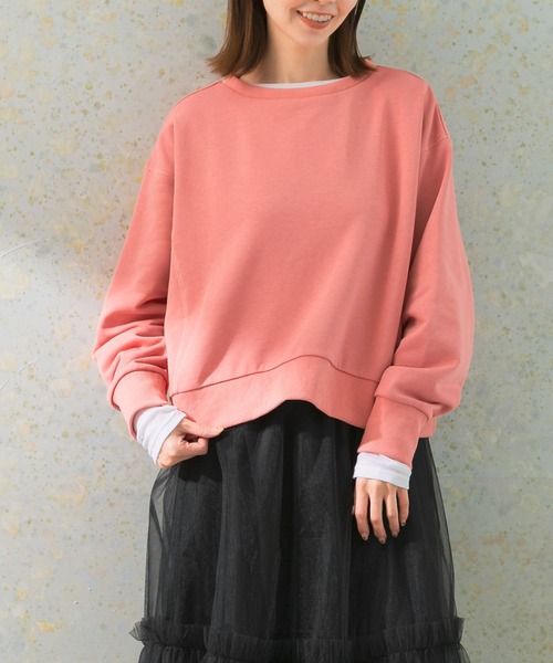 URBAN RESEARCH ROSSO WOMEN（アーバンリサーチ　ロッソ）の「『WEB限定』ワイドフォルムスウェット（Tシャツ/カットソー・レディース・ベージュ/チャコールグレー/ピンク・FREE）」の19枚目の写真