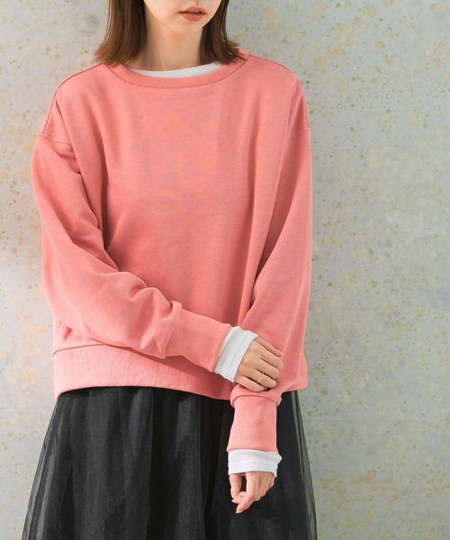 URBAN RESEARCH ROSSO WOMEN（アーバンリサーチ　ロッソ）の「『WEB限定』ワイドフォルムスウェット（Tシャツ/カットソー・レディース・ベージュ/チャコールグレー/ピンク・FREE）」の20枚目の写真