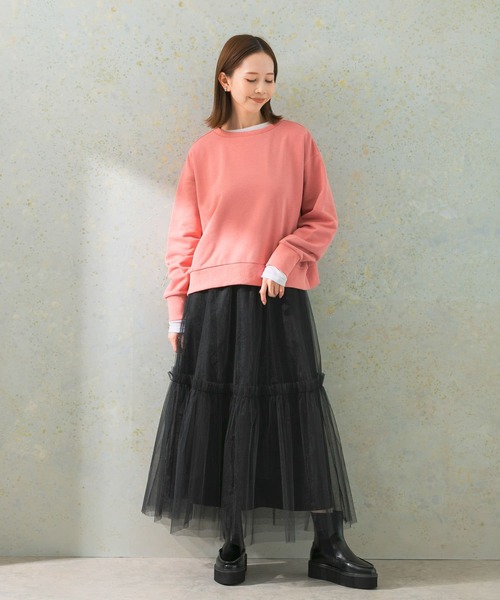 URBAN RESEARCH ROSSO WOMEN（アーバンリサーチ　ロッソ）の「『WEB限定』ワイドフォルムスウェット（Tシャツ/カットソー・レディース・ベージュ/チャコールグレー/ピンク・FREE）」の22枚目の写真