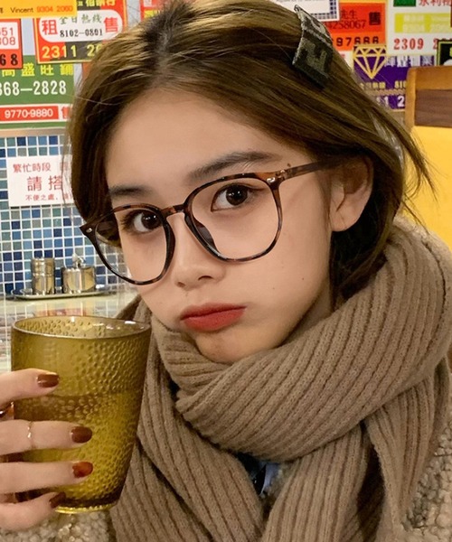 HALEY PESCA(ヘーリーペスカ)の「HALEY PESCA/シンプル ウェリントン型 フレームメガネ(メガネ・レディース・レオパード/ブラウン/クリア/ブラック・FREE)」の8枚目の写真