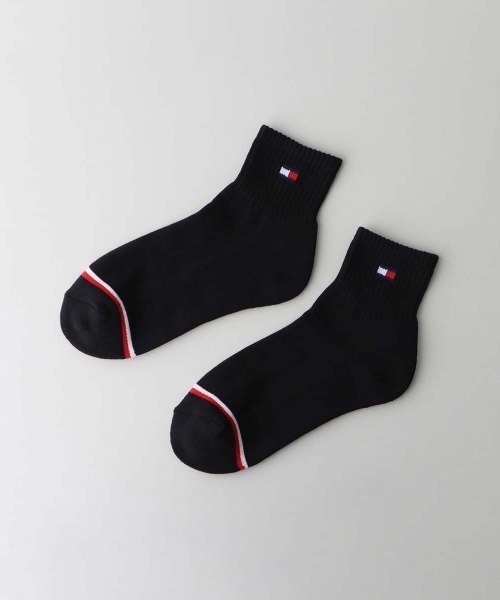 TOMMY HILFIGER（トミーヒルフィガー）の「【3足セット】TOMMY HILFIGER メンズ レディース オーガニックコットン混 足底パイル ワンポイント ショートソックス 92554052（ソックス/靴下・メンズ・その他2/その他3/ブラック・23～25cm/25～27cm）」の4枚目の写真