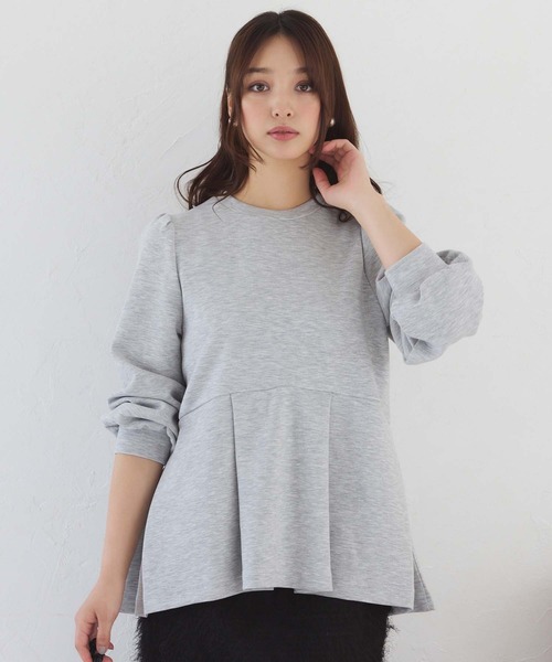 fifth（フィフス）の「ペプラムスウェットトップス（スウェット・レディース・ブラック/ライトグレー・M）」の2枚目の写真
