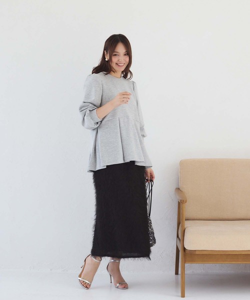 fifth（フィフス）の「ペプラムスウェットトップス（スウェット・レディース・ブラック/ライトグレー・M）」の11枚目の写真