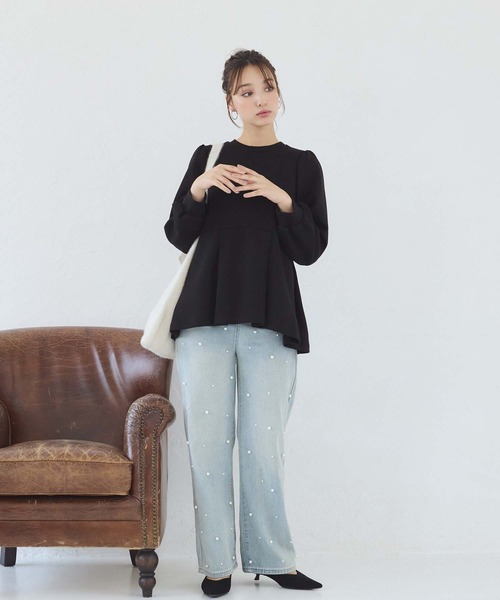 fifth（フィフス）の「ペプラムスウェットトップス（スウェット・レディース・ブラック/ライトグレー・M）」の14枚目の写真