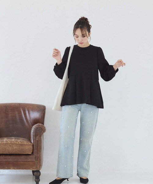 fifth（フィフス）の「ペプラムスウェットトップス（スウェット・レディース・ブラック/ライトグレー・M）」の15枚目の写真