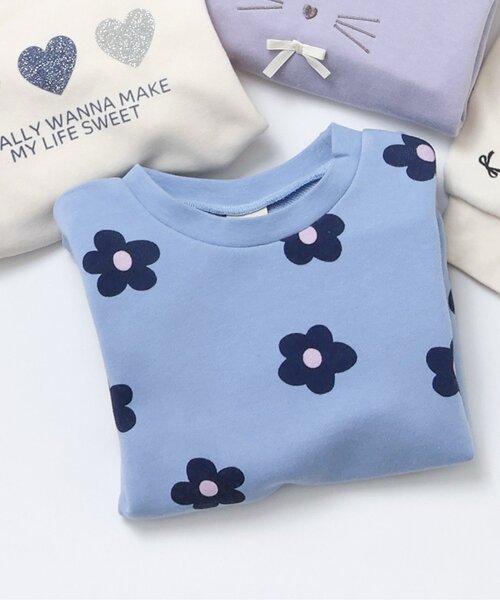 apres les cours（アプレレクール）の「7days Style/総柄・モチーフトレーナー（スウェット・キッズ・ブラック/アイボリー/サックスブルー/ピンク/レッド/キナリ/ラベンダー/イエロー・80/90/100/110/120/130/140）」の4枚目の写真