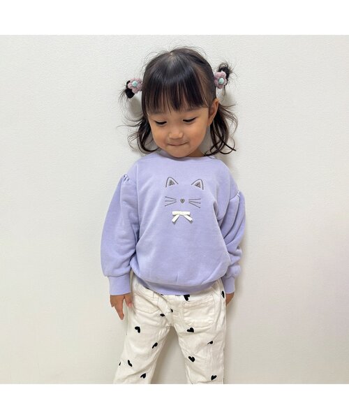 apres les cours（アプレレクール）の「7days Style/総柄・モチーフトレーナー（スウェット・キッズ・ブラック/アイボリー/サックスブルー/ピンク/レッド/キナリ/ラベンダー/イエロー・80/90/100/110/120/130/140）」の14枚目の写真