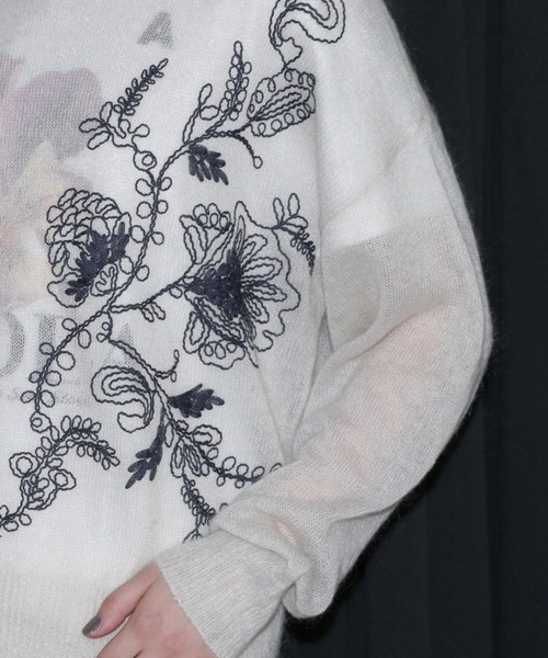 【セール】シアーエンブロイダリーニット（ニット/セーター）｜ROSE BUD（ローズバッド）