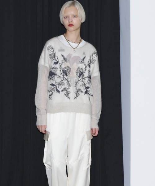 【セール】シアーエンブロイダリーニット（ニット/セーター）｜ROSE BUD（ローズバッド）