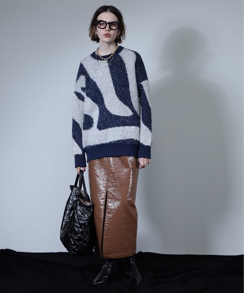 ROSE BUD(ローズバッド)の「【WEB・一部店舗限定】ニュアンスパターンラメニット(ニット/セーター・レディース・ピンク/ネイビー/ベージュ・FREE)」の10枚目の写真