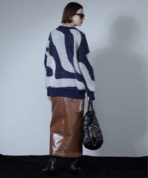 ROSE BUD(ローズバッド)の「【WEB・一部店舗限定】ニュアンスパターンラメニット(ニット/セーター・レディース・ピンク/ネイビー/ベージュ・FREE)」の12枚目の写真