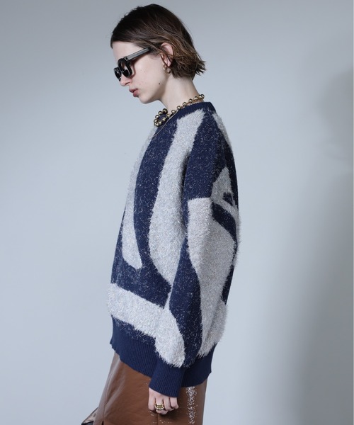 ROSE BUD(ローズバッド)の「【WEB・一部店舗限定】ニュアンスパターンラメニット(ニット/セーター・レディース・ピンク/ネイビー/ベージュ・FREE)」の14枚目の写真