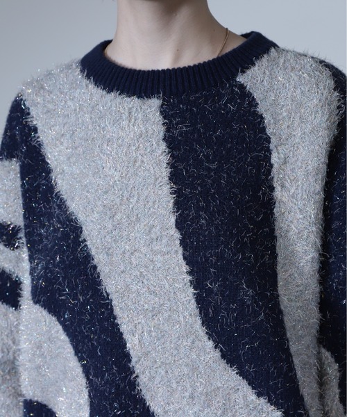 ROSE BUD(ローズバッド)の「【WEB・一部店舗限定】ニュアンスパターンラメニット(ニット/セーター・レディース・ピンク/ネイビー/ベージュ・FREE)」の16枚目の写真