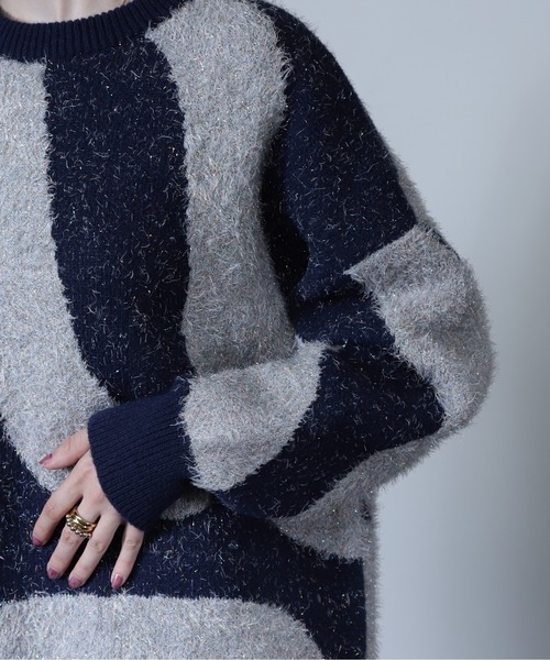 ROSE BUD(ローズバッド)の「【WEB・一部店舗限定】ニュアンスパターンラメニット(ニット/セーター・レディース・ピンク/ネイビー/ベージュ・FREE)」の17枚目の写真