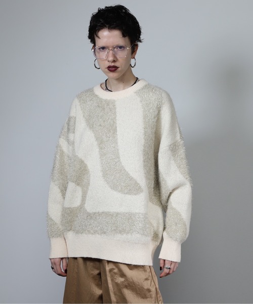 ROSE BUD(ローズバッド)の「【WEB・一部店舗限定】ニュアンスパターンラメニット(ニット/セーター・レディース・ピンク/ネイビー/ベージュ・FREE)」の7枚目の写真