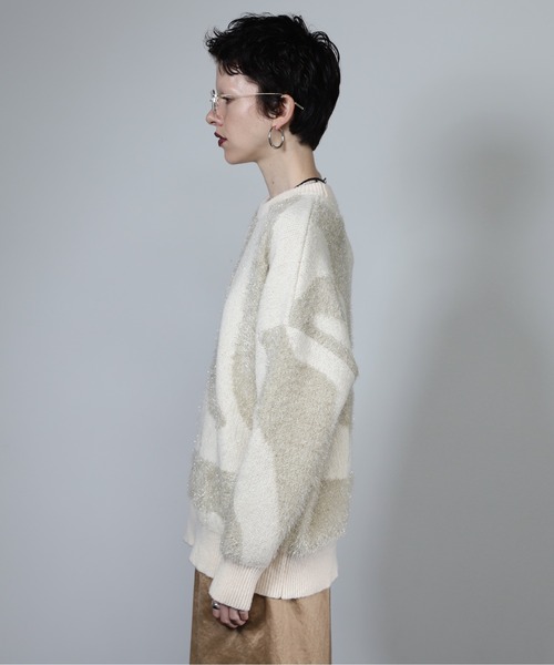 ROSE BUD(ローズバッド)の「【WEB・一部店舗限定】ニュアンスパターンラメニット(ニット/セーター・レディース・ピンク/ネイビー/ベージュ・FREE)」の8枚目の写真