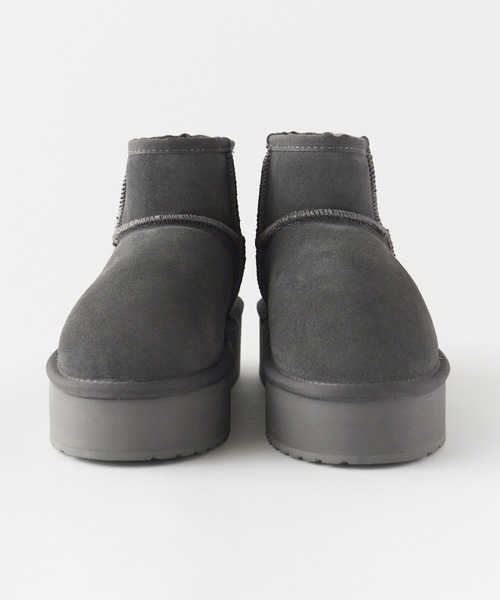 EMU Australia（エミューオーストラリア）の「EMU Australia/エミュオーストラリア EMU PLATFROM MICRO WOOL 厚底 ムートンブーツ（ブーツ・レディース・ブラック/チャコール/ベージュ・6/8/7）」の7枚目の写真