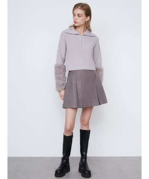 theredthread S fluffy knit tops グレー gray THEREDTHREAD / ザレッドスレッド】S fluffy knit tops