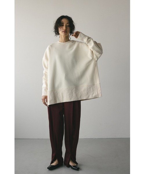 STYLEMIXER（スタイルミキサー）の「サイドジップオーバースウェット（スウェット・レディース・ライトパープル/アイボリー/ブラック・FREE）」の4枚目の写真