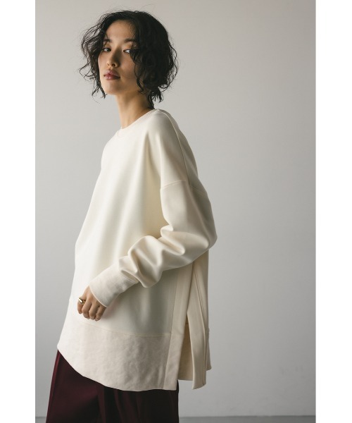 STYLEMIXER（スタイルミキサー）の「サイドジップオーバースウェット（スウェット・レディース・ライトパープル/アイボリー/ブラック・FREE）」の7枚目の写真