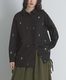 花柄刺繍シャツ