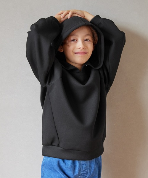 セール】キッズ ハリ感ソフトスウェット コクーンシルエットフーディー