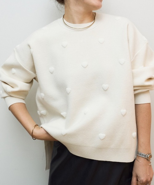 Rouge vif Anna（ルージュヴィフアンナ）の「ハートジャガードニットプルオーバー（ニット/セーター・レディース・チャコールグレー/アイボリー・フリー）」の18枚目の写真