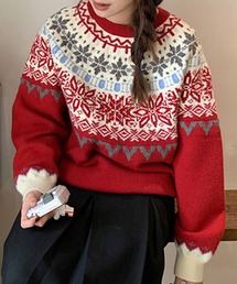 【HOLIDAY】　ノルディックプルオーバー　(上のみ) ≪USED≫ノルディック柄ニットプルオーバー/AMERICAN HOLIC