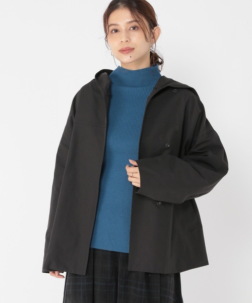 studio CLIP（スタディオクリップ）の「テトロンコットンウェザーフーディーコート（ブルゾン・レディース・ブラック/モカ/キャメル・FREE）」の2枚目の写真